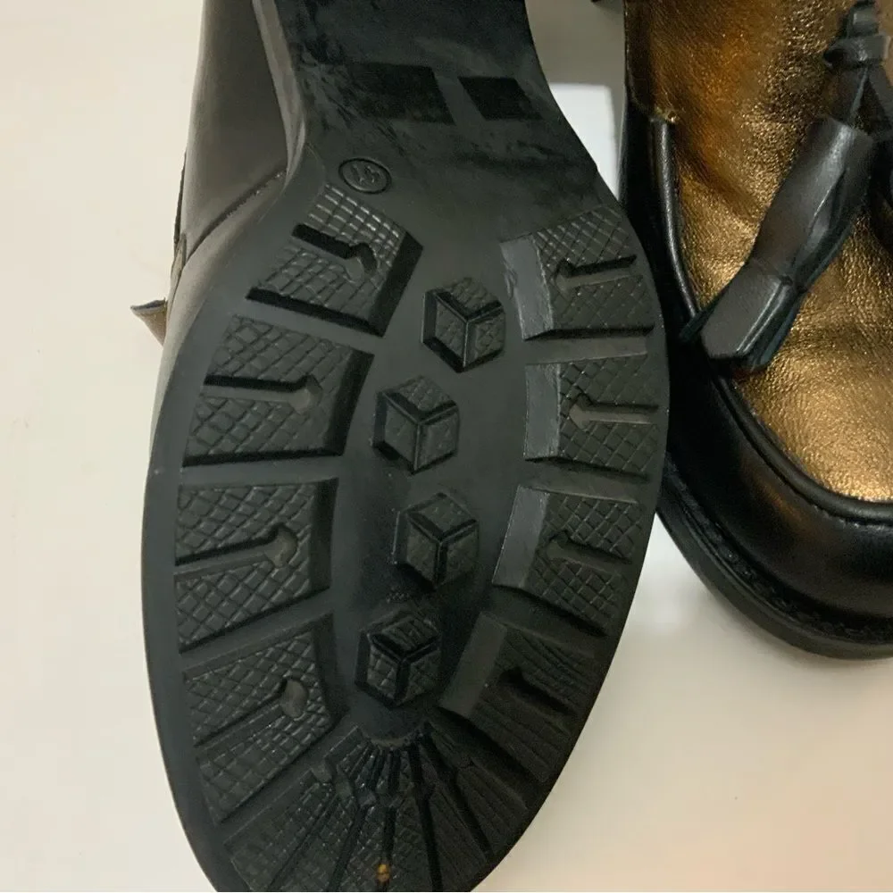 Tosca Blu tassel  Shoe bronze black leather Size 41 EUR / 9 US